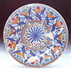 Plate decorated with "broken and interwoven ribbons"  pattern, Montelupo, 1510-20, Museo Archeologico e della Ceramica, Montelupo Fiorentino.