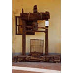 Screw-operated mobile press,18th century, Museum of Rural Work and Civilization, San Gervasio di Palaia.