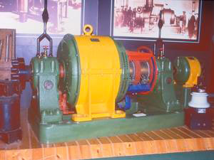 Turbo-alternator group with turbine, Enel Museum of Geothermal Energy, Larderello.