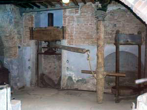 Olive mill press dating from 1444, rebuilt in 1888, Permanent Exhibition of Rural Life, Montefoscoli, Palaia.