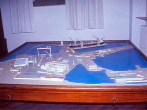 Plastico 1:500 dell'area del Cantiere, risalente al 1940 circa, aggiornato all'attuale configurazione, Cantiere Navale Fratelli Orlando, Livorno.