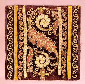 Embroidered silk velvet, Textile Museum, Prato.