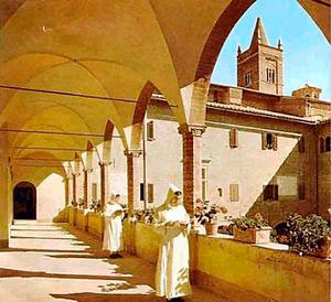 Chiostro dell'Archicenobio di Monte Oliveto Maggiore, Asciano.
