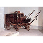 Wagon-stretcher donated by Giuseppe Tavanti, a member of the brotherhood, in 1861, Museum of the Confraternity of Misericordia, Anghiari.