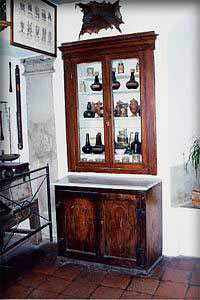 Cabinet with jars containing raw materials for galenic preparations, Pharmacy of the Hermitage of Camaldoli.