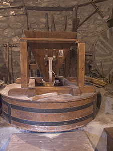 Hopper and grindstone, Bonano Mill, Castel Focognano.