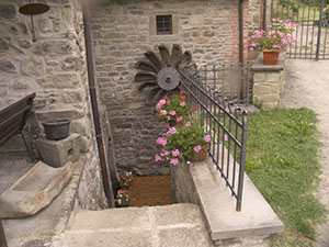Stairs leading to mill-wheel area, Bonano Mill, Castel Focognano.