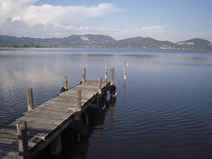 Veduta del lago di Massaciuccoli da Torre del Lago, Viareggio.