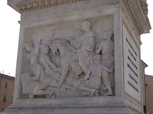 Bassorilievo scolpito sulla base della statua eretta in onore del Granduca Ferdinando III di Lorena in piazza della Repubblica, Livorno