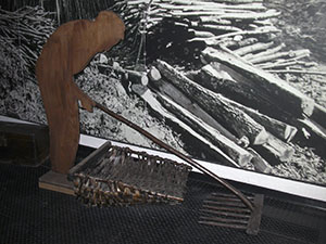 Representation of gathering wood for charcoal, Charcoal-burner's Museum, Loc. La Chiesa, Cetica, Castel San Niccol.