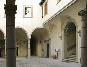 Internal courtyard of the Medici Villa at Careggi, Florence.