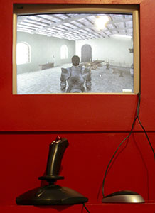 Postazione multimediale all'interno del Museo Virtuale "Oltre i confini", Grosseto.
