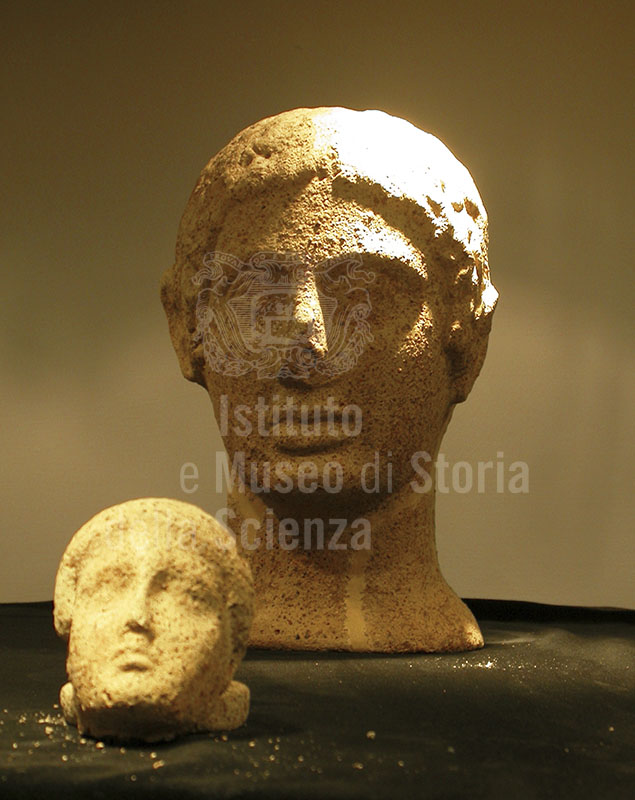 Clay heads from the Classic and Hellenistic Ages coming from the votive offerings at Ghiaccioforte, Museo Archeologico of Scansano.