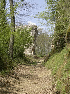 Resti dell'antica porta di accesso alla Rocca dell'abitato rupestre medievale di Vitozza, Sorano.