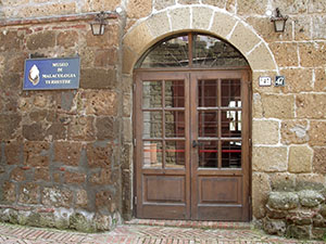 Entrance to the Museo di Malacologia Terrestre inSovana.