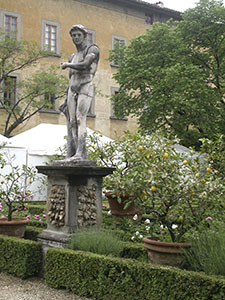 Eighteenth century statue, garden of  Palazzo Corsini al Prato, Florence.