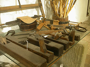 Implements for processing wood, Museo del Bosco e dalla Montagna, Stia.
