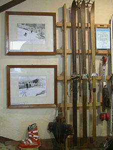 Old models of cross-country skis,  Museo dello Sci, Stia.