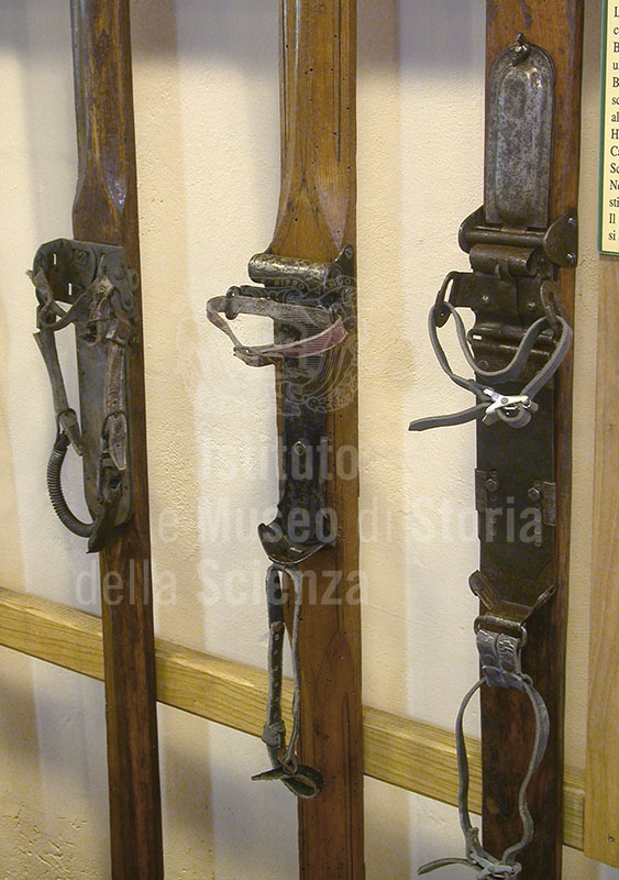 Ski bindings from the first decades of the 20th century, Museo dello Sci, Stia.