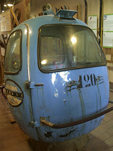 Old  cable car of a cableway on Abetone, Museo dello Sci, Stia.