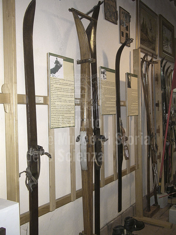 Skis from the first decades of the 20th century, Museo dello Sci, Stia.