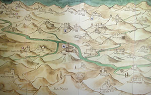 Mappa raffigurante l'incastellamento del Casentino, Museo della Civilt Castellana, Castel San Niccol.