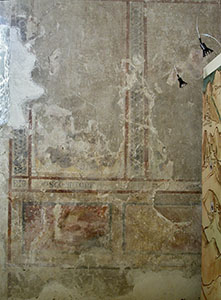 Resti di un affresco all'interno della chiesa sconsacrata di Castel San Niccol, oggi sede del Museo della Civilt Castellana.