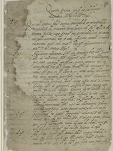 Uno scritto autografo giovanile di Galileo sul De caelo di Aristotele (BNCF, Ms. Gal. 46, c. 4r).