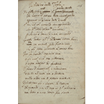 Copia del Capitolo contro il portar la toga (BNCF, Ms. Magl. VII, 358, c. 115r). Le correzioni interlineari sono attribuite a Galileo.