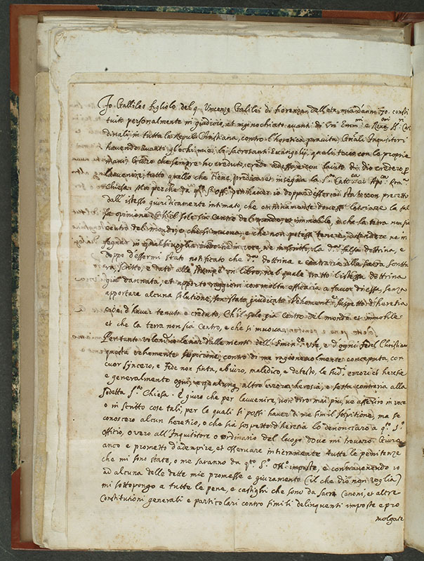 The abjuration. Probably the copy intended for Galileo (BNCF, Ms. Gal. 13, c. 8v).