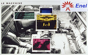 Pannello esplicativo dei macchinari presenti all'interno della Centrale geotermica, Radicondoli.