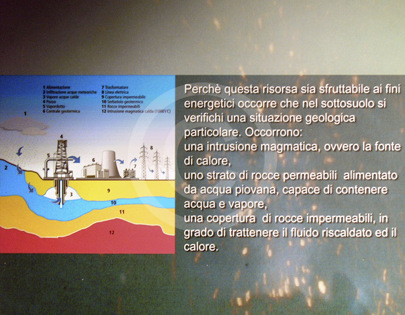 Pannello geotermia , Museo delle Energie, Radicondoli.