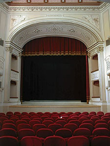 Stage of the Teatro Castagnoli in Scansano.