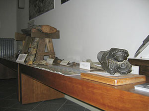 Objects displayed in the Centro di Documentazione delle Miniere di Lignite at Cavriglia..