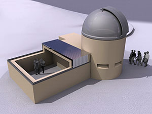 "The project for the Observatory", model of the Osservatorio Astronomico di Punta Falcone, Piombino.