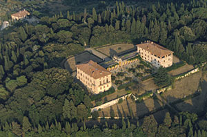 Aerial view of Villa Caruso Bellosguardo, Lastra a Signa.
