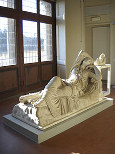 Sleeping Ariadne, roman copy dated to the mid-2nd century A.D., , Villa Corsini a Castello, Firenze