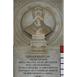 Busto di Giovanni Bourdillon, munifico donatore dell'ospedale, esposto all'interno del vecchio Ospedale Civile, Massa.