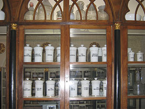 Pharmaceutical jars in the Pharmacy Clementi, Fivizzano.