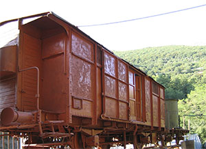 Carrozza di trasporto dell'Antica Ferrovia Marmifera, Carrara.