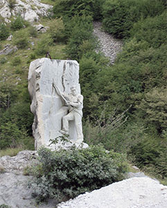 Monument to the miner, Colonnata, Carrara.