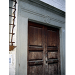 Main entrance to Palazzo Malaspina, seat of the Pharmacy Malaspina, Villafranca in Lunigiana.