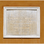 Commemorative plaque on the facade of the birthplace of Felice Matteucci, Lucca.