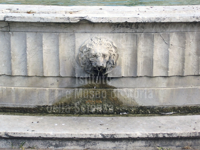 Detail of the fountain by Lorenzo Nottolini in Piazza del Duomo, Lucca.