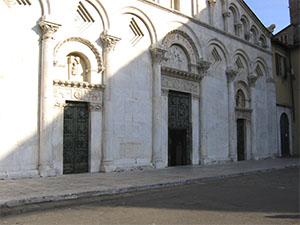 Facade of the Church of Santa Maria Forisportam, Lucca.