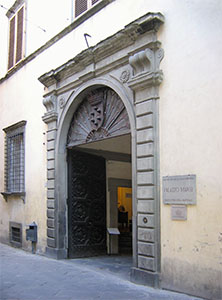 Main door of Palazzo Mansi, seat of the National Pinocoteca, Lucca.