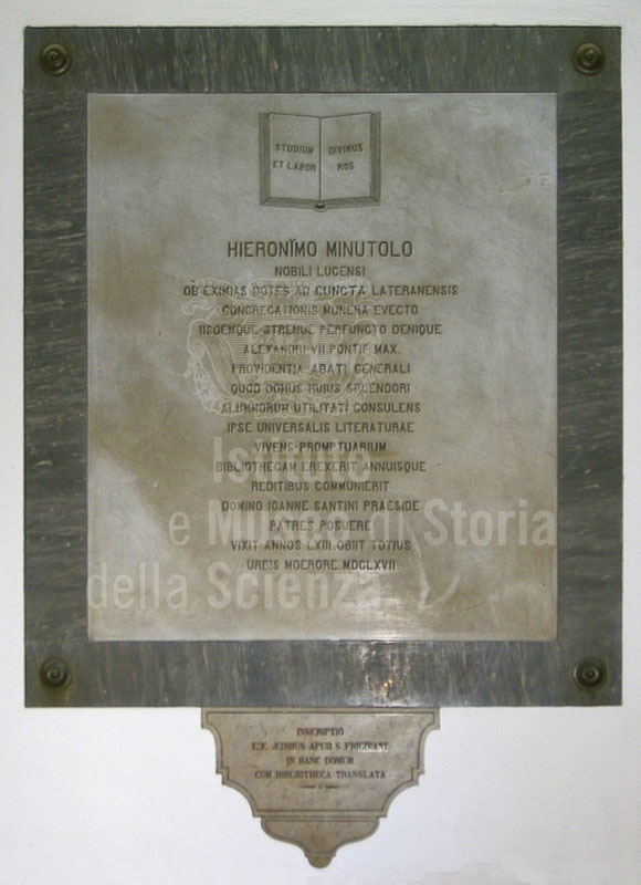 Commemorative inscription of Minutolo, State Library, Lucca.