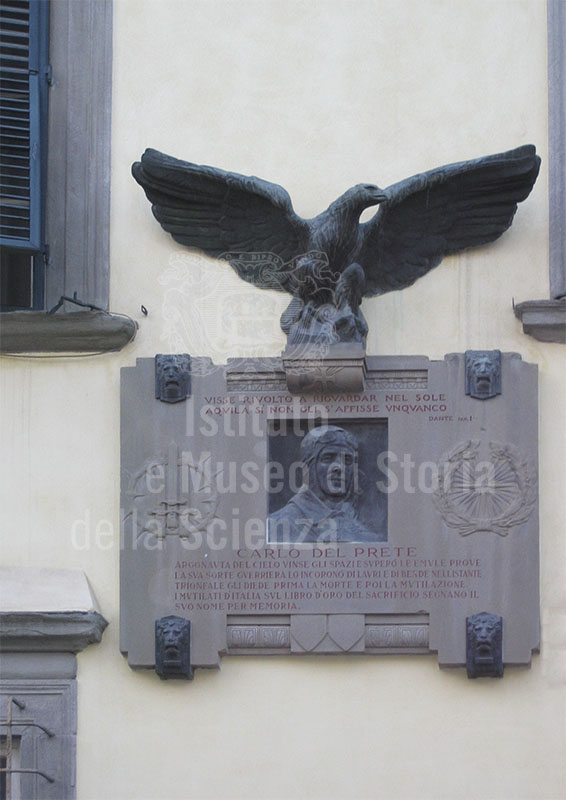 Lapide dedicata a Carlo del Prete, Palazzo Del Prete, Lucca.