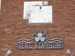 Modern sundial in the Nautical Institute  "Alfredo Cappellini", Leghorn.