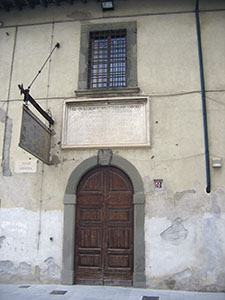 Oil "Bottini" with a commemorative inscription of 1705 over the entrance, Livorno.